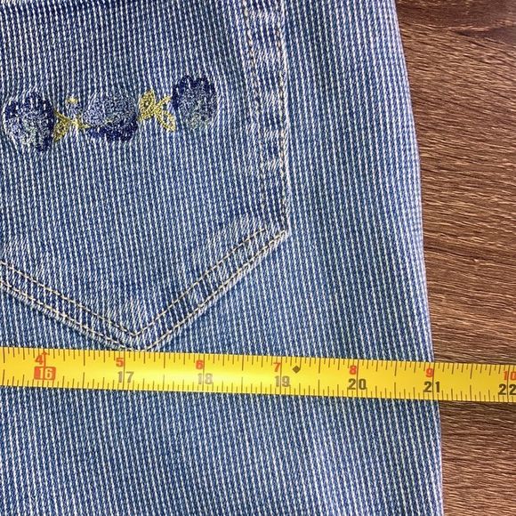 Vintage  Women Sag Harbor Sport 10 Petite Cropped Blue Jeans with White Stripes - Picture 13 of 13